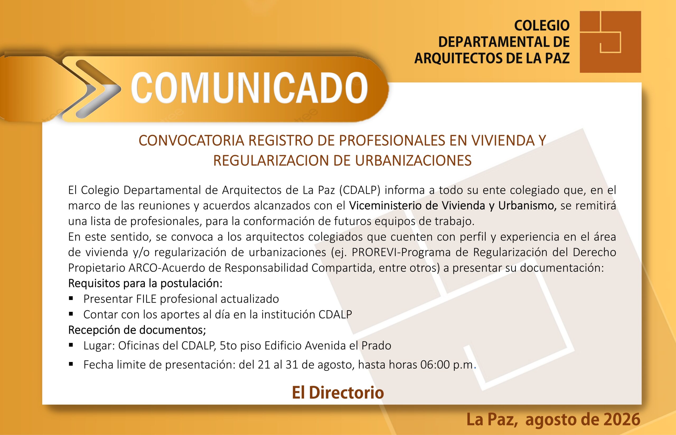 COMUNICADO