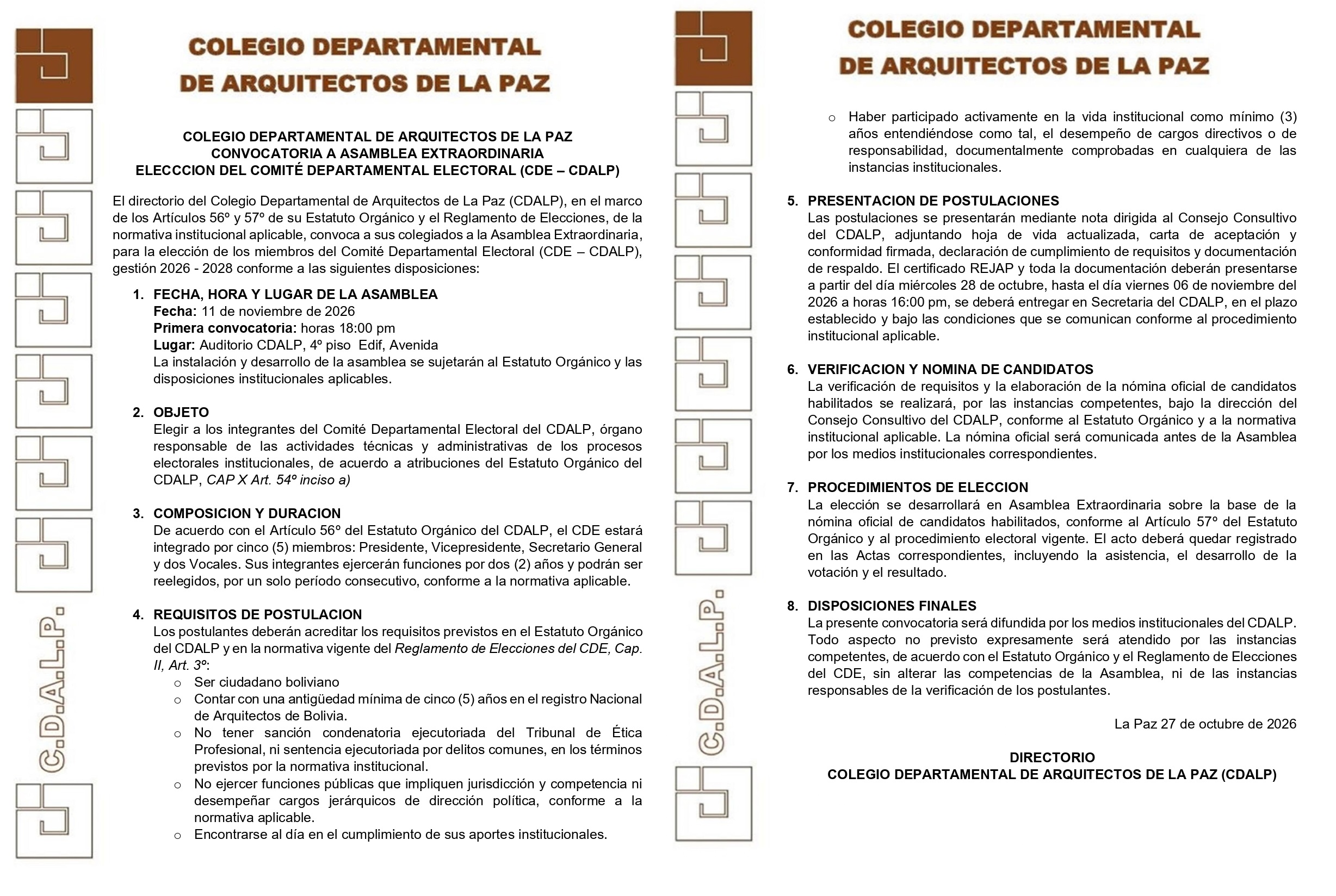 CONVOCATORIA